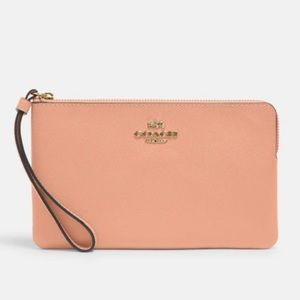 Coach Large Corner Wristlet in Gold/Faded Blush